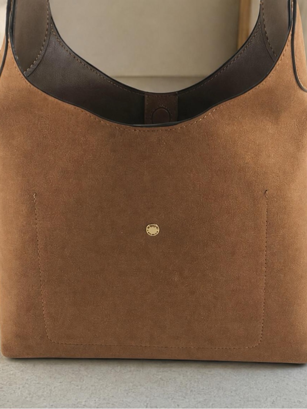 Coach Suede Shoulder Hobo in Brown with Dark Trim - Picture 5 of 5